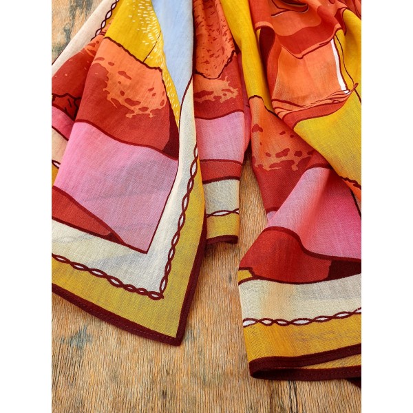 Inoui Editions medvilnės skara JARDIN YELLOW